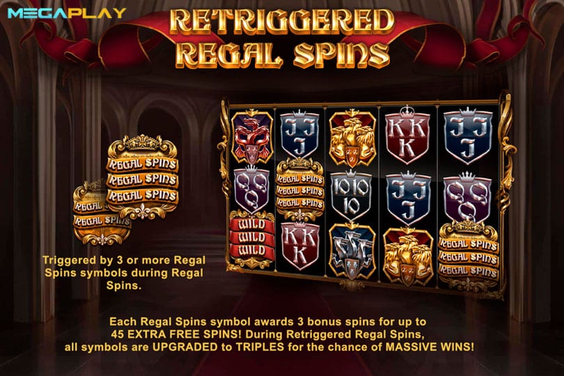 ฟีเจอร์ Retriggered Regal Spins